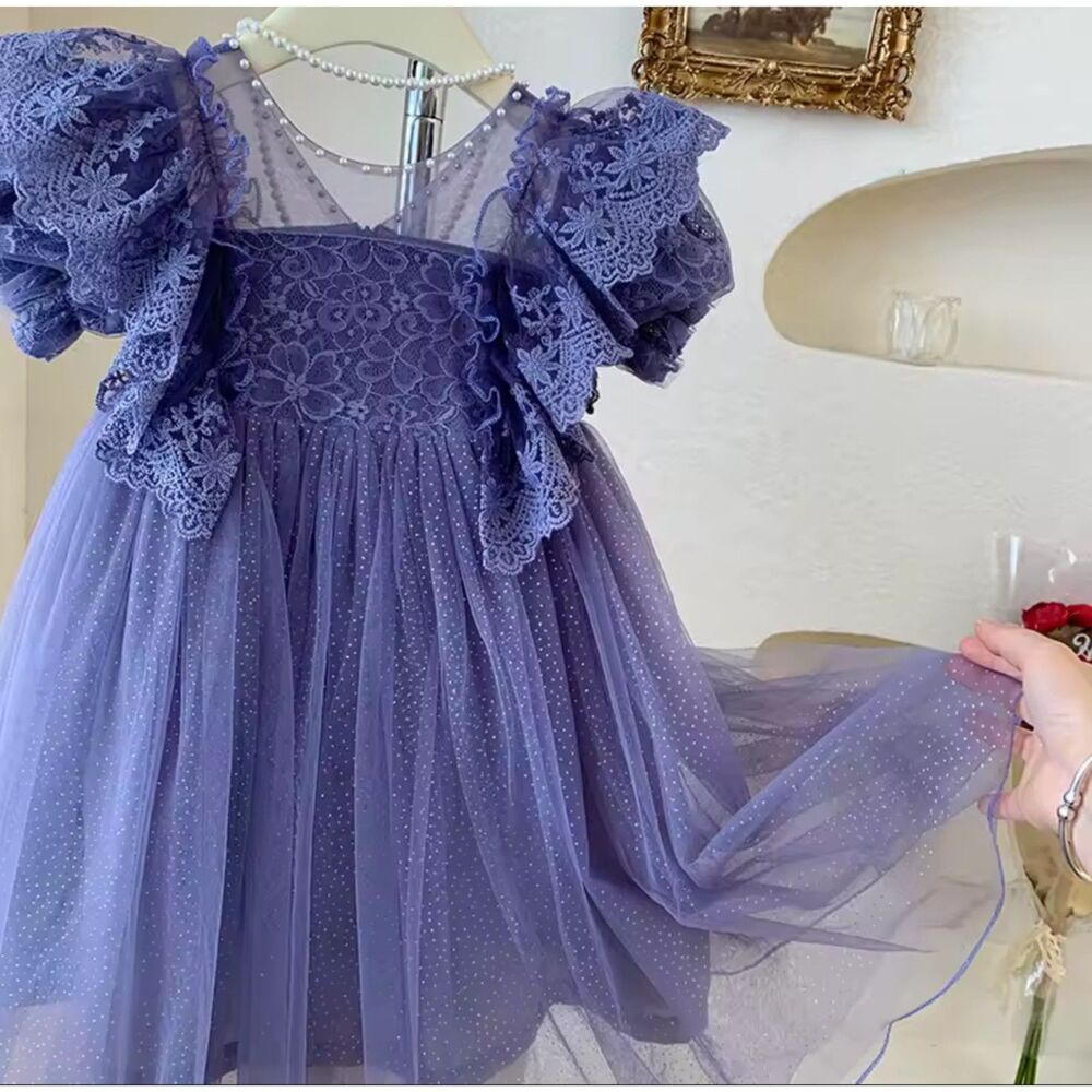 Purple ruffle and tulle dress size 5/6